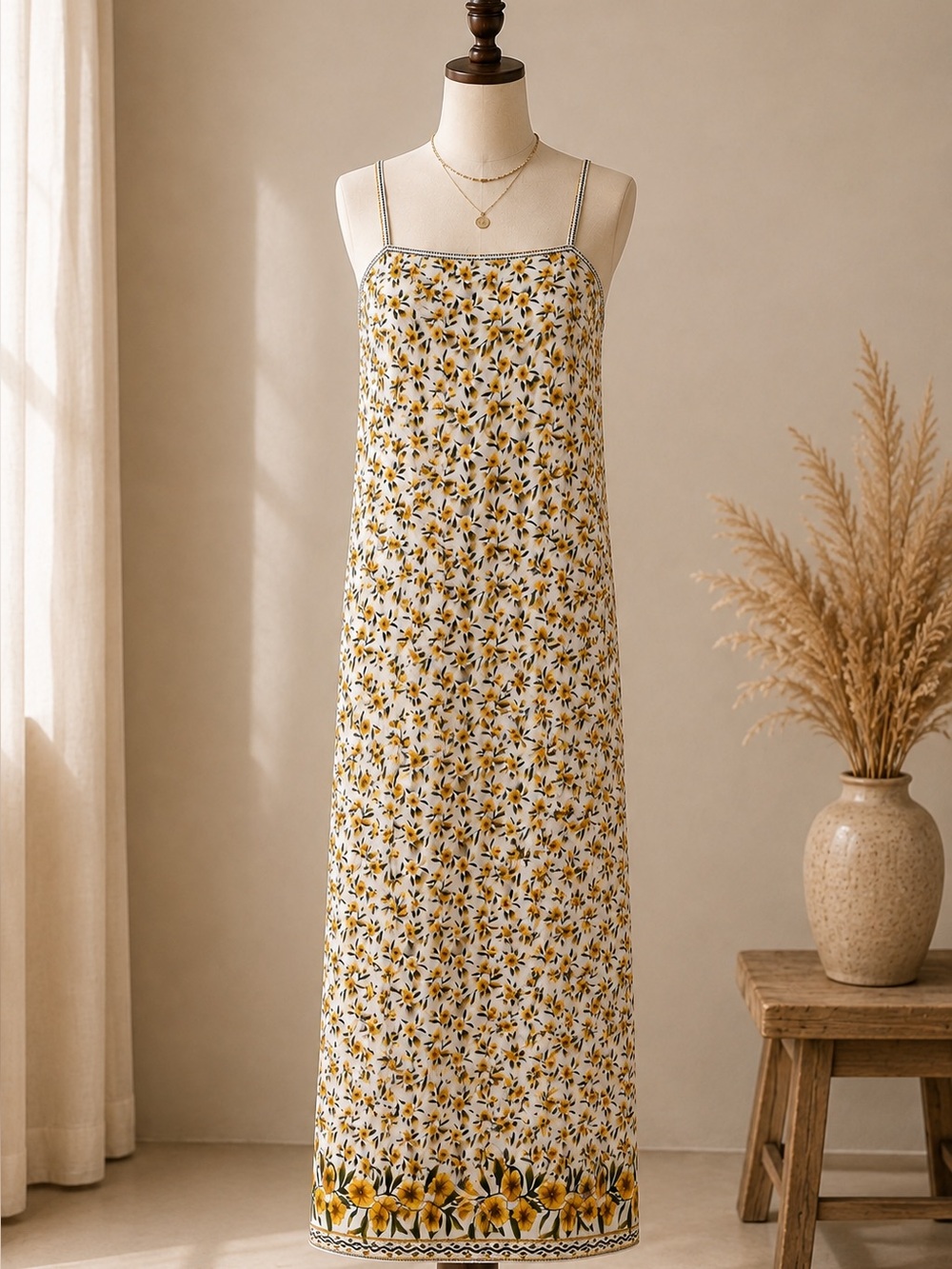 Max Studio Floral Boho Maxi Dress NWT Shelf Bra XS $178 MSRP